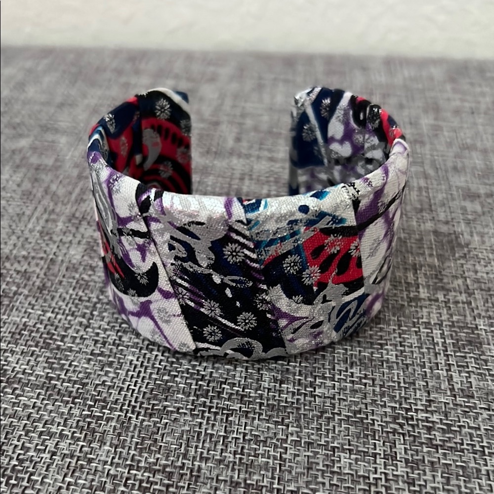 Elegant Multicolor Fabric Cuff Bracelet